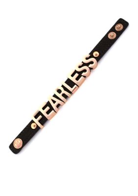 BCBGeneration Black and Gold Fearless Affirmation Bracelet