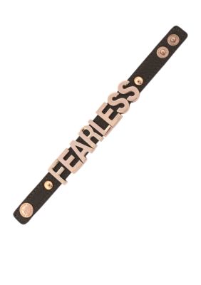 BCBGeneration Gunmetal and Rose Gold Fearless Affirmation Bracelet