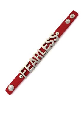 BCBGeneration Coral and Silver Fearless Affirmation Bracelet