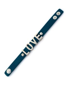 BCBGeneration Teal and Silver Love Affirmation Bracelet