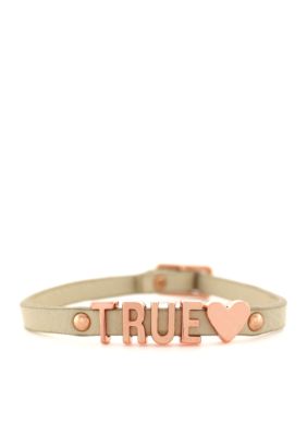 BCBGeneration Nude and Rose Gold True Love Mini Affirmation Bracelet