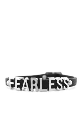 BCBGeneration Black and Silver Fearless Mini Affirmation Bracelet
