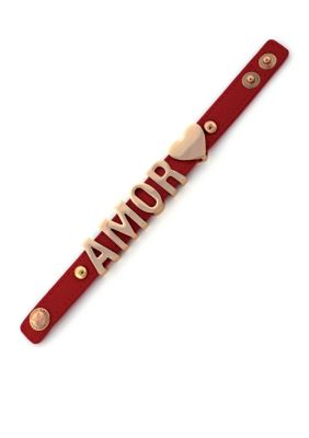 BCBGeneration Coral and Rose Gold Amor Affirmation Bracelet