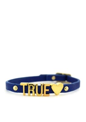 BCBGeneration Blue and Gold True Love Mini Affirmation Bracelet