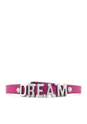 BCBGeneration Pink Glitter and Silver Dream Mini Affirmation Bracelet