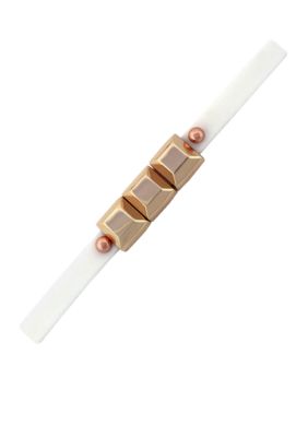 BCBGeneration White Rubber and Rose Gold Mini Charm Bracelet