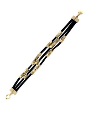BCBGeneration Black and Gold Cube Bracelet