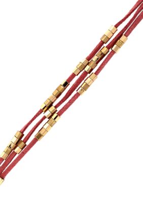 BCBGeneration Coral and Gold Cube Bracelet