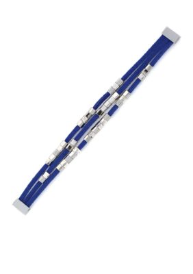 BCBGeneration Cobalt and Silver Cube Bracelet