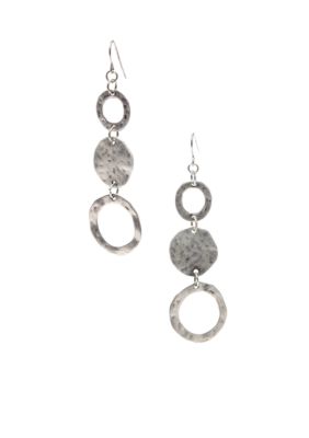 Ruby Rd Hammered Metal Triple Disc Earring 