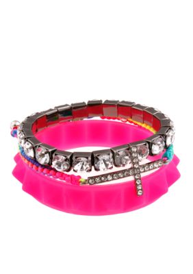 Red Camel Pink 3 Piece Bracelet Set