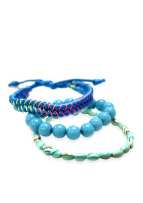 Red Camel Blue Multi Trio Bracelet