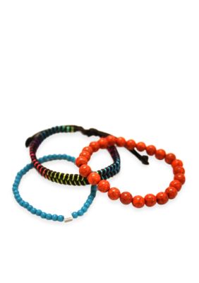 Red Camel Orange Multi Trio Bracelet