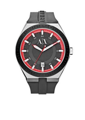 Armani Exchange AX Men's Active Grey Watch With Red Accents