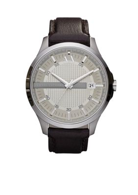 Armani Exchange AX Whitman Brown Leather Strap Watch