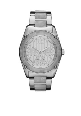 Armani Exchange AX Ladies Sport Stainless Steel and Marbled Acetate Watch
