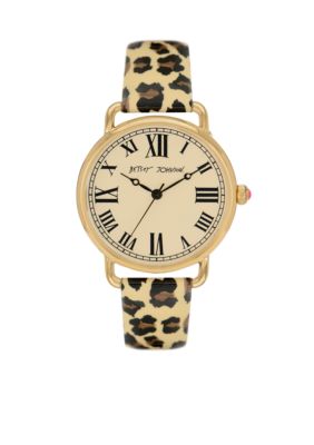 Betsey Johnson Brown Leopard Vintage Watch