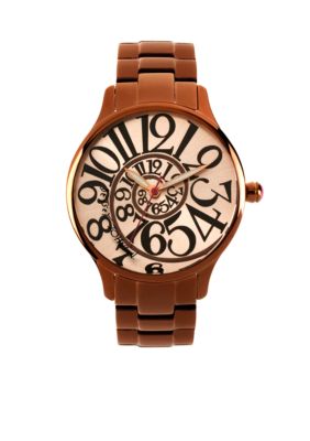 Betsey Johnson Brown Stainless Steel Case with Optical Dial