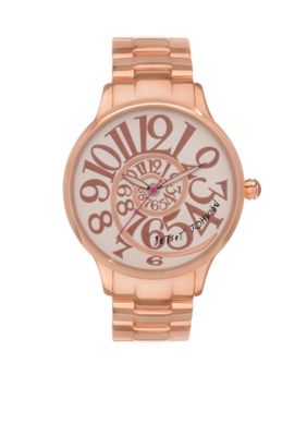 Betsey Johnson Watch with Rose Gold Finish Case and Optical Dial