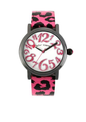 Betsey Johnson Pink Metallic Leopard Printed Strap