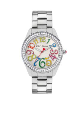 Betsey Johnson Multi-Colored Numeral Dial Watch