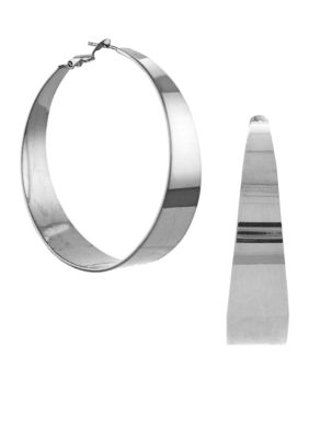 Vince Camuto Silver Tapered Hoop