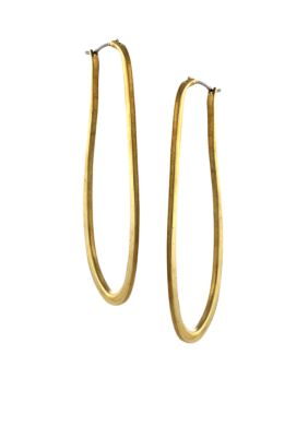 Vince Camuto Gold Elongated Hoop Earrings