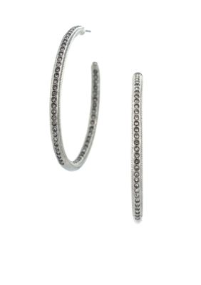 Vince Camuto Rhodium and Crystal Hoop