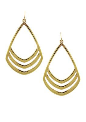 Vince Camuto Gold Chevron Drop Earrings