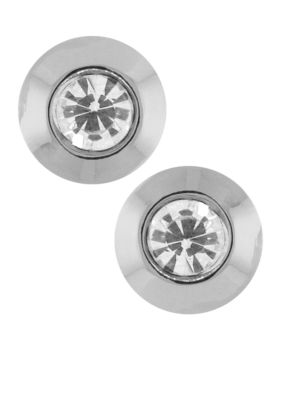 Vince Camuto Silver and Crystal Stud Earrings