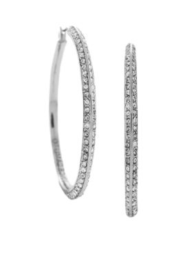 Vince Camuto Silver Pave Hoops
