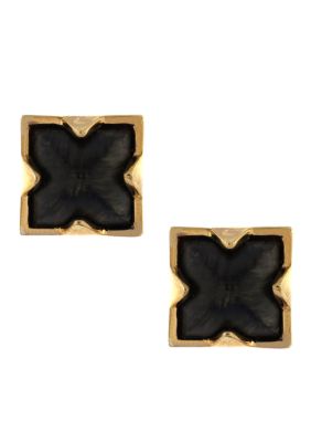 Vince Camuto Neutral Territory Wood Stud Earring
