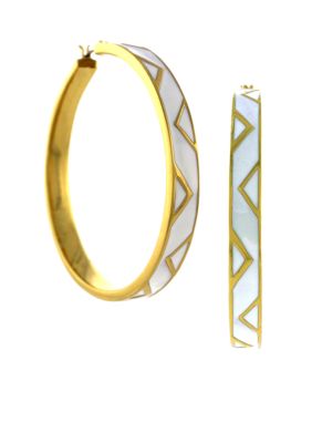 Vince Camuto Enamel Chevron Hoop Earrings