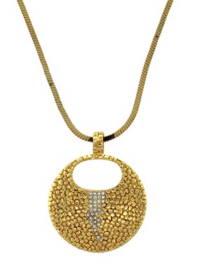 Vince Camuto Gold Metal and Leather Pendant
