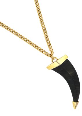 Vince Camuto Neutral Territory Wood Horn Pendant Necklace
