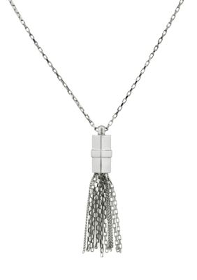 Vince Camuto Spring Basics Silver Tassel Pendant Necklace