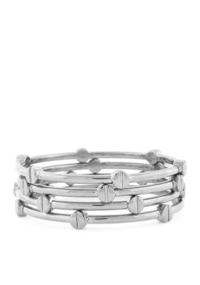 Vince Camuto Set of Four Rhodium Bangles