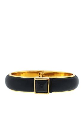 Vince Camuto Black Pyramid Hinge Bracelet