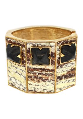 Vince Camuto Neutral Territory Metallic Snake Hinge Cuff