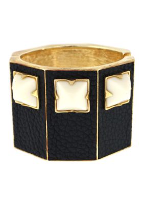 Vince Camuto Neutral Territory Black and Ivory Hinge Bracelet