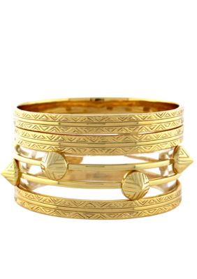 Vince Camuto Tribal Fusion Gold Bangle Set