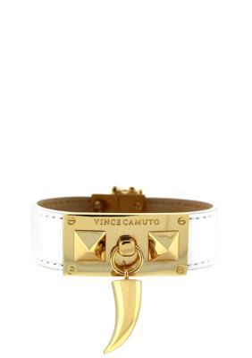 Vince Camuto White and Gold Horn Bracelet