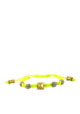 Vince Camuto Yellow Macram Pyramid Bracelet