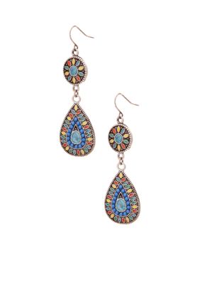 Red Camel&reg; Pierced Ear Double Drop Earrings