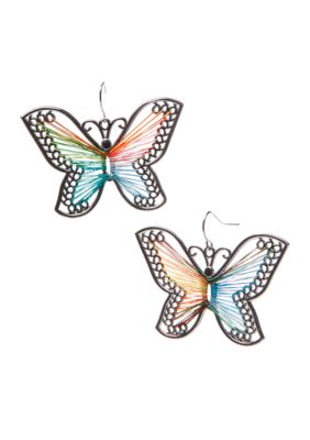 Red Camel Butterfly Dream Catcher Earrings