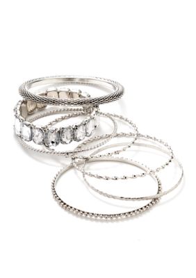 Red Camel 7 Piece Mesh and Stone Bracelet