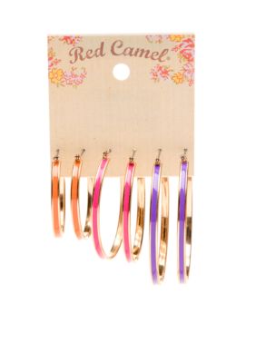 Red Camel Neon Trio Hoop Earrings