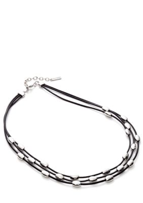 Nine West Double Leather Cord Necklace