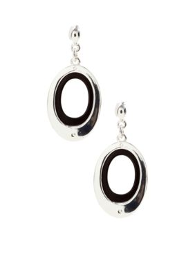 Nine West Two Tone Oval Drop Earrings