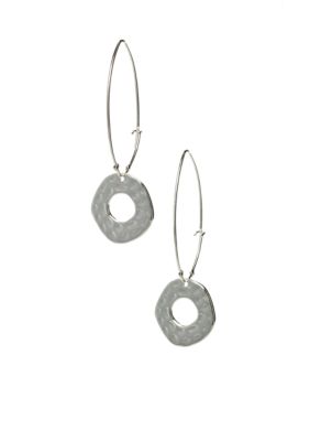 Nine West Hammered Donut Drop Earring
